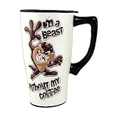 Spoontiques 12611 14-Ounce Ceramic Travel Mug - Looney Tunes Taz Tasmanian Devil - 