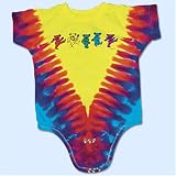 Grateful Dead Row of Dancing Bears Onesie ~ Ages 12 MOS or 24 MOS Tie Dye Rainbow Rock Romper
