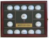 15 Golf Ball Display Case Holder Wall Cabinet, Hole-In-One Plate, Cherry Finish, Novelty Gift (GB04-CH)