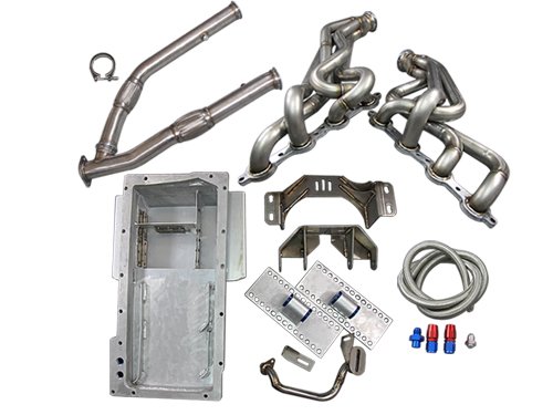 LS1 LSx T56 Mount Kit + Headers Exhaust Mid Y Pipe + Oil Pan 240SX S13