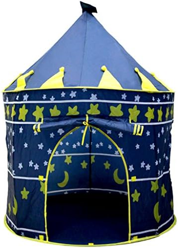 Aisport Prince and Princess Castle Tent Toys Children Play House Collapsed Baby Crawling House (Blue)