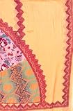 100% Cotton, High Quality Peach Unique Designer Lace Print Small Scarf Neck Wear, Beautiful Accessory, Great Gift for Girls Women Ladies