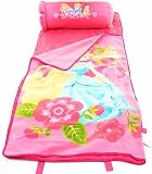Disney Princess Kid's Slumber Pal Nap Mat & Pillow Dark Pink 2 in 1 Combo
