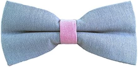 Pastel Color Pre-tied Adjustable Length Adult Bow Tie (Blue-Pink)