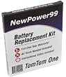 Battery Replacement Kit for TomTom One with Installation Video, Tools, and Extended Life Battery.