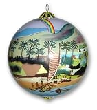 Maui Hawaii Painted Glass Christmas Ornament Canoe in Old Hawaii Maui Hawaii Painted Glass Christmas Ornament Canoe in Old Hawaii