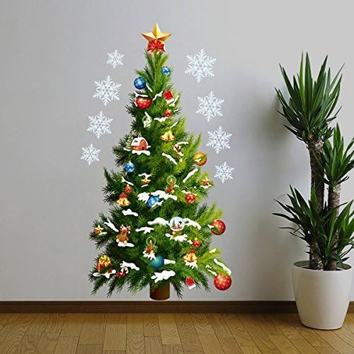 Philo Fun Festival Colorful Christmas Tree Home Decoration Removable Wall Sticker