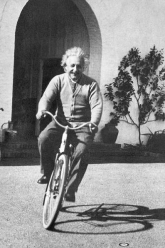 ALBERT EINSTEIN - ON BICYCLE - 24x36 - ART PRINT / POSTER