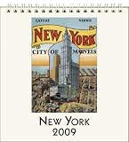 Cavallini 2009 Vintage Prints easel desk calendar 6 by 6.5 inches Cream Laid paper finish, New York
