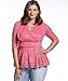 Dilanni Women V-neck Half Sleeve High Waist Formal Linder Lace Top (0X-5X)