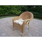 IMAGE OF Oakland Living Honey Resin Wicker Arm Chair with Cushion