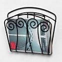 Black Metal Scroll Wall Mount Magazine Rack Holder