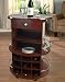 Rolling Kitchen Island Cart Wine Cabinet Cherry Wood Wine Storage