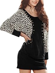 Fall Winter Cotton/Polyester/Spandex Leopard Print Bodycon Dress 