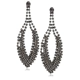 Leslie Danzis Black Diamond Encrusted Earrings