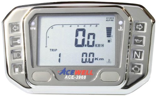 Acewell ACE-3968AC Digitaler Motorrad & Quad / ATV Tachometer mit Drehzahlmesser, LED Kont Preisvergleich