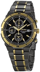 Seiko Two-Tone TiCN-Plated Steel Mens Watch SNAA30