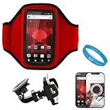 Red Moisture Resistant Protective Neoprene Exercise Workout Armband with Ad ....