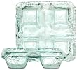 Textured Spanish Recycled Glass 4 Compartment Nut Bowl Tray 10 3/4"SQ x 2 1/2"H
