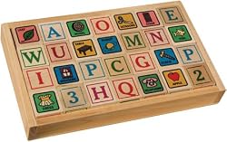 ABC Blocks in Maple Tray