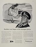 1943 Ad WWII Owens Corning Fiberglas Range Stove WW2 - Original Print Ad