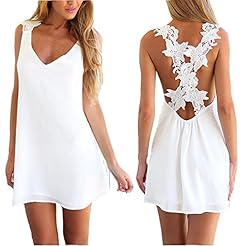 Sexy V-neck Summer Lace Backless Chiffon Club Dress/Evening Dress/Party Dress/Mini Dress 