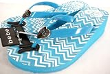 2b Bebe Flip Flops Wedge Sandals Shoes Zig Zag Pink