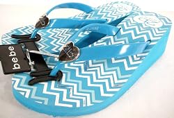 2b Bebe Flip Flops Wedge Sandals Shoes Zig Zag Pink