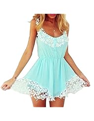 Sexy 2015 Lace Chiffon Spaghetti Strap Mini Dress 