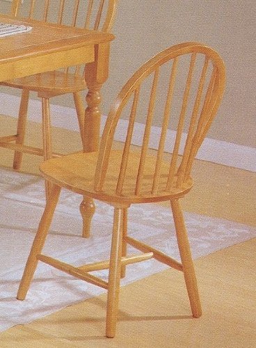 Set of 4 Oak Finish Windsor Country Style Wood Dining Chair/Chairs