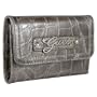 Women's Celeste Grey Synthetic Leather Tri-Fold Wallet: Grey Tri-Fold