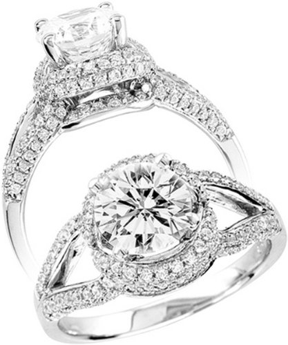 Cubic Zirconia Antique Style Sterling Silver Engagement Wedding Ring