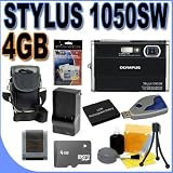 Olympus Stylus 1050SW 10.1MP Digital Camera w/ 3x Optical Zoom (Black) BigVALUEInc 4GB Accessory Saver Bundle