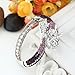 EVER FAITH Women's Austrian Crystal Cool Animal Fly Dragon Bangle Bracelet Purple Silver-Tone