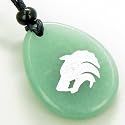 Protection Wolf Head Amulet Aventurine Word Stone Lucky Necklace
