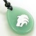Protection Wolf Head Amulet Aventurine Word Stone Lucky Necklace