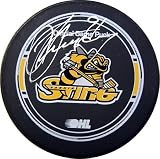 Steven StamkosAutographed/Hand Signed Puck Sarnia Sting Logo