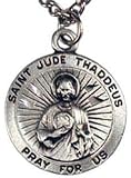 St. Jude Thaddeus Medal,24 Stainless Steel Chain