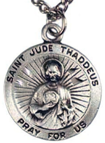 St. Jude Thaddeus Medal,24 Stainless Steel Chain