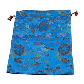 Tibetan Buddhist Blue Satin Singing Bowl Bag
