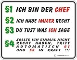 Produkt-Bild: Fun Schild - &sect;1 ich bin der Chef