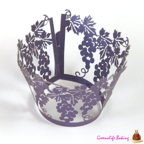12pcs Art Paper Cup Purple Grapes Look Wedding Cake Paper Cupcake Wrappers Muffin Dessert