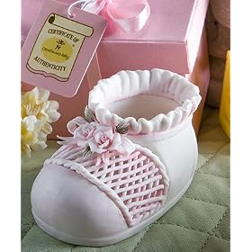 Set of 36 Capodimonte-baby Collection pink baby bootie favors
