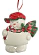 Snowman In Baseball Cap Christmas Ornament to Personalize #W30289