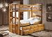 Casual Contemporary Solid Honey Pine Twin Bunk Bed With Storage Drawers and Trundle Bed