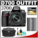 Nikon D700 Digital SLR Camera Body + Nikon 24-120mm f/3.5-5.6G ED-IF AF-S VR Zoom Lens + Nikon EN-EL3e Rechargeable Li-ion Battery + Nikon SLR System Case + Lexar Pro 8GB CF Card + Cleaning Kit