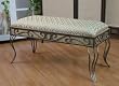 4D Concepts Metal Upholstered Bench, Beige