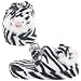 Black and White Striped Tiger Slippers for Toddlers (Size 7-8 Only)