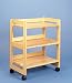 All Natural Wood 3 Shelf Storage Kitchen Utility Serving Cart on Casters