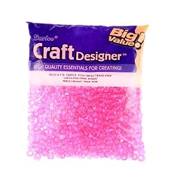 Pony Beads, Pink, 6 x 9mm, 720pc Pkg